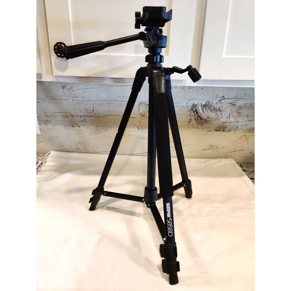 Sunpak 58” Aluminum Medium Duty Video Tripod, 5858D +3-Way Pan & Tilt Head - Picture 1 of 5